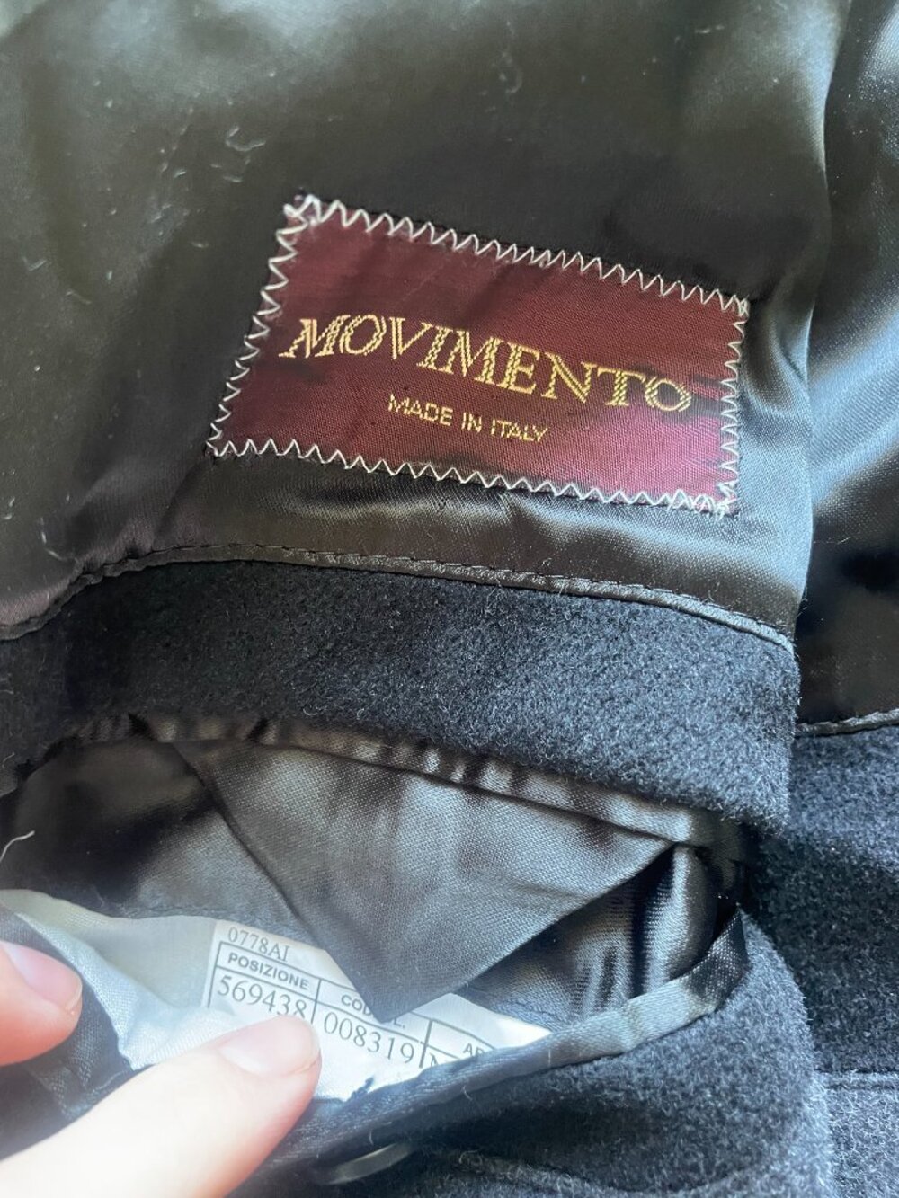 Movimento Made in Italy 100% Cashmere Black Overcoat Size 52 / 42 - Picture 5 of 8